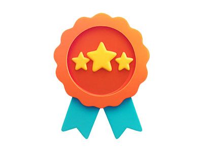 Orange 3 star Ribbon Logo